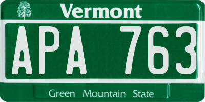 VT license plate APA763
