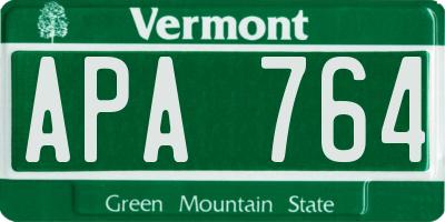 VT license plate APA764