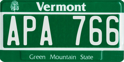 VT license plate APA766
