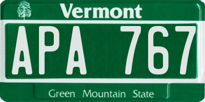 VT license plate APA767