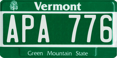VT license plate APA776