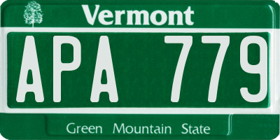 VT license plate APA779
