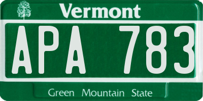 VT license plate APA783