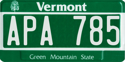 VT license plate APA785