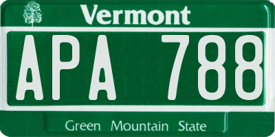 VT license plate APA788