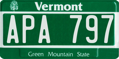 VT license plate APA797