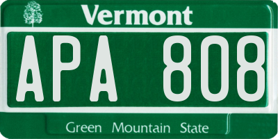 VT license plate APA808