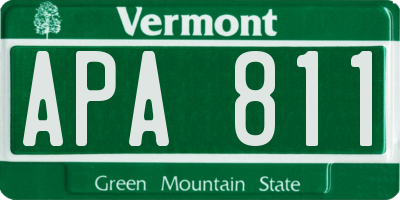 VT license plate APA811