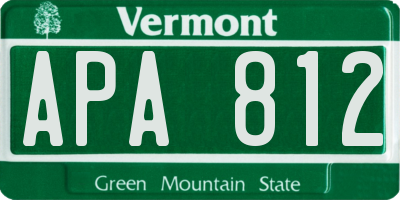 VT license plate APA812