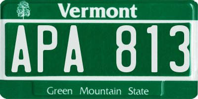 VT license plate APA813