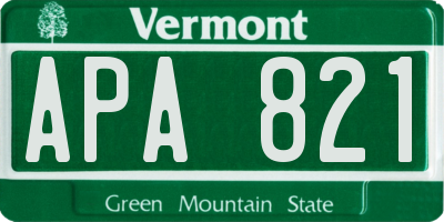 VT license plate APA821