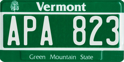 VT license plate APA823