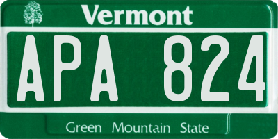 VT license plate APA824