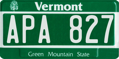 VT license plate APA827