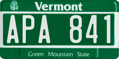 VT license plate APA841
