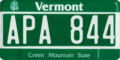 VT license plate APA844