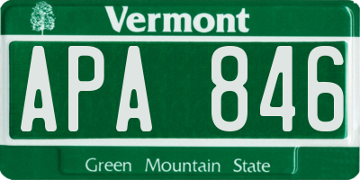 VT license plate APA846