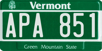 VT license plate APA851