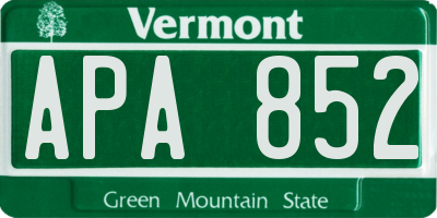 VT license plate APA852