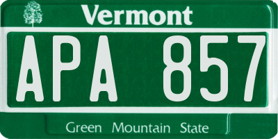 VT license plate APA857