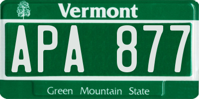 VT license plate APA877