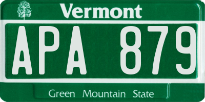 VT license plate APA879
