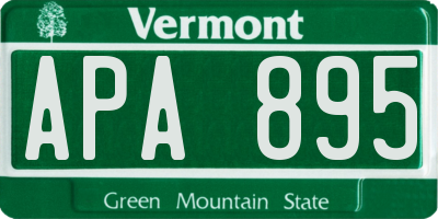 VT license plate APA895