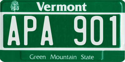 VT license plate APA901