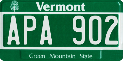 VT license plate APA902