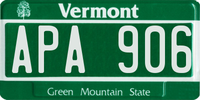 VT license plate APA906