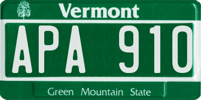 VT license plate APA910