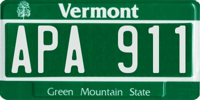 VT license plate APA911