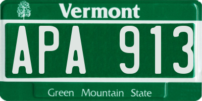 VT license plate APA913