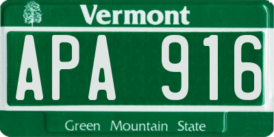 VT license plate APA916