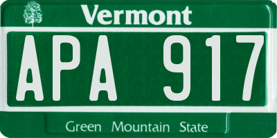 VT license plate APA917