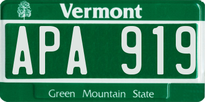 VT license plate APA919