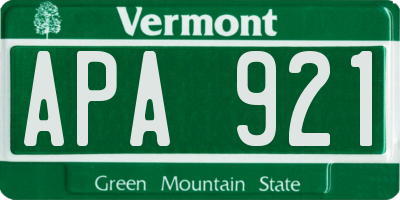 VT license plate APA921