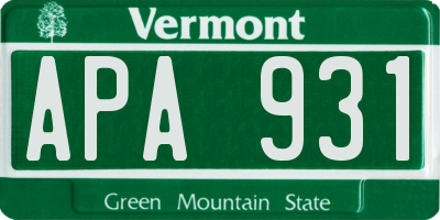 VT license plate APA931