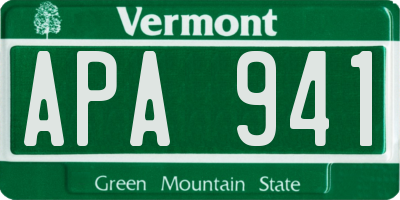 VT license plate APA941