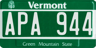 VT license plate APA944