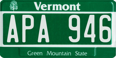 VT license plate APA946