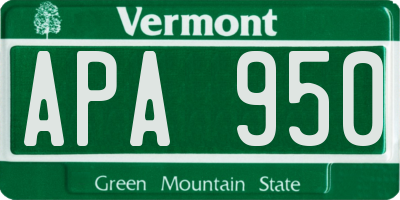 VT license plate APA950