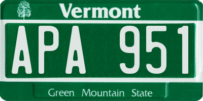 VT license plate APA951