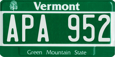 VT license plate APA952