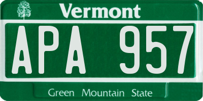 VT license plate APA957