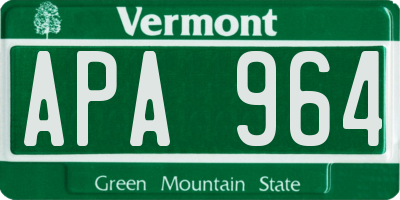 VT license plate APA964