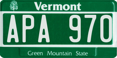 VT license plate APA970