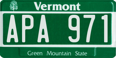 VT license plate APA971