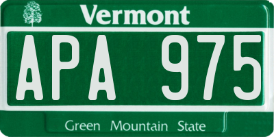 VT license plate APA975