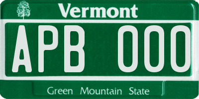 VT license plate APB000